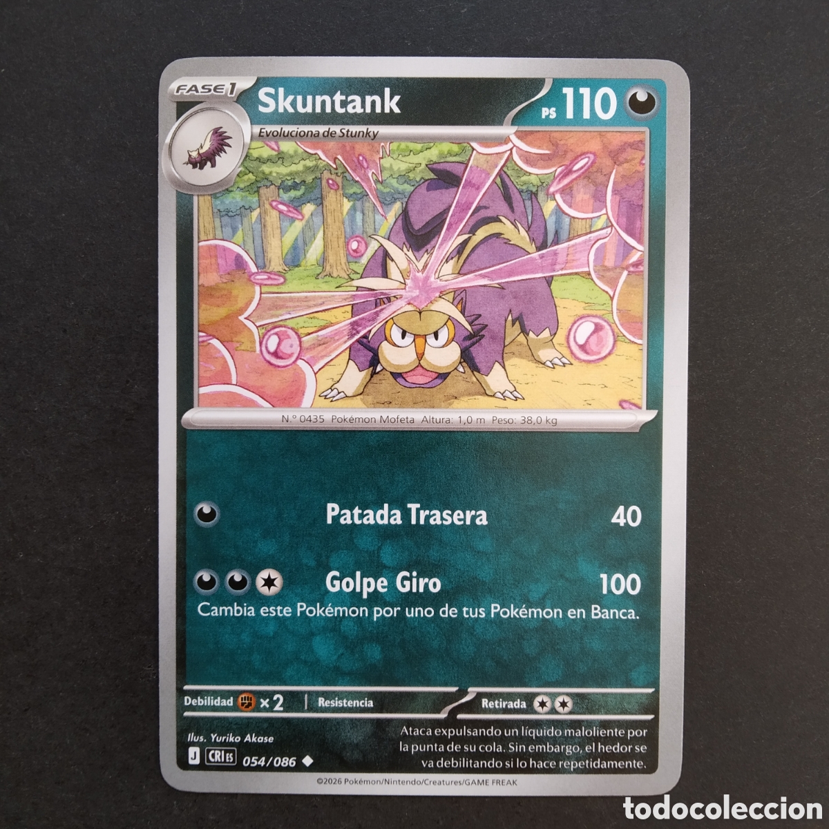 Trading cards: CARTA TCG - N&ordm; 054 - SKUNTANK - CAOS CRECIENTE - POK&Eacute;MON - EN ESPA&Ntilde;OL
