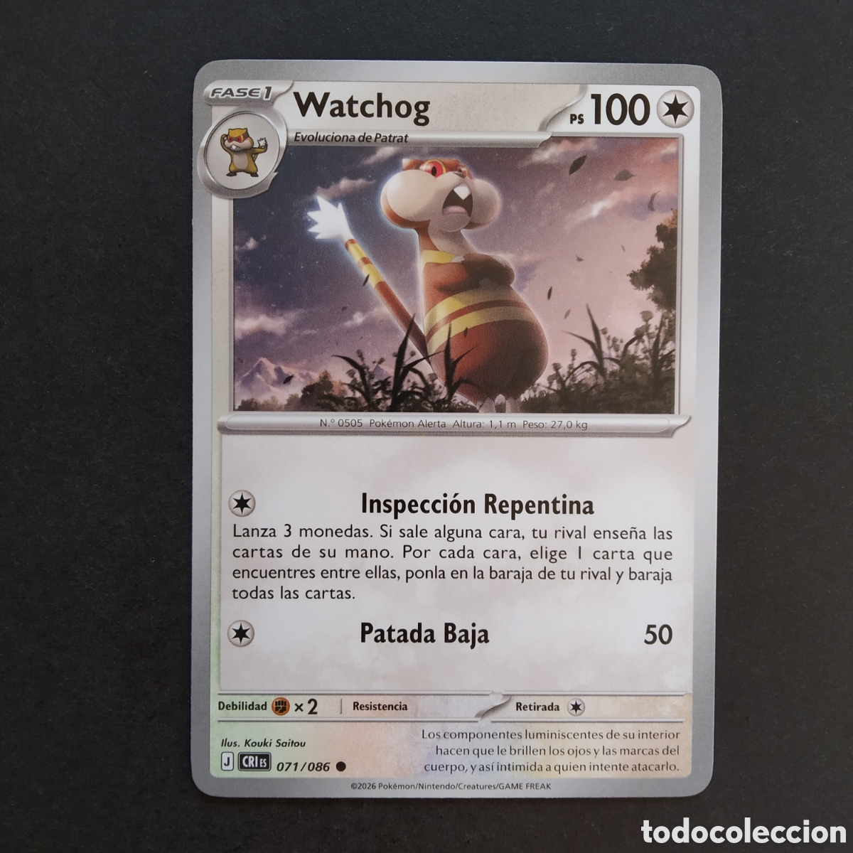 Trading cards: CARTA TCG - N&ordm; 071 - WATCHOG - CAOS CRECIENTE - POK&Eacute;MON - EN ESPA&Ntilde;OL