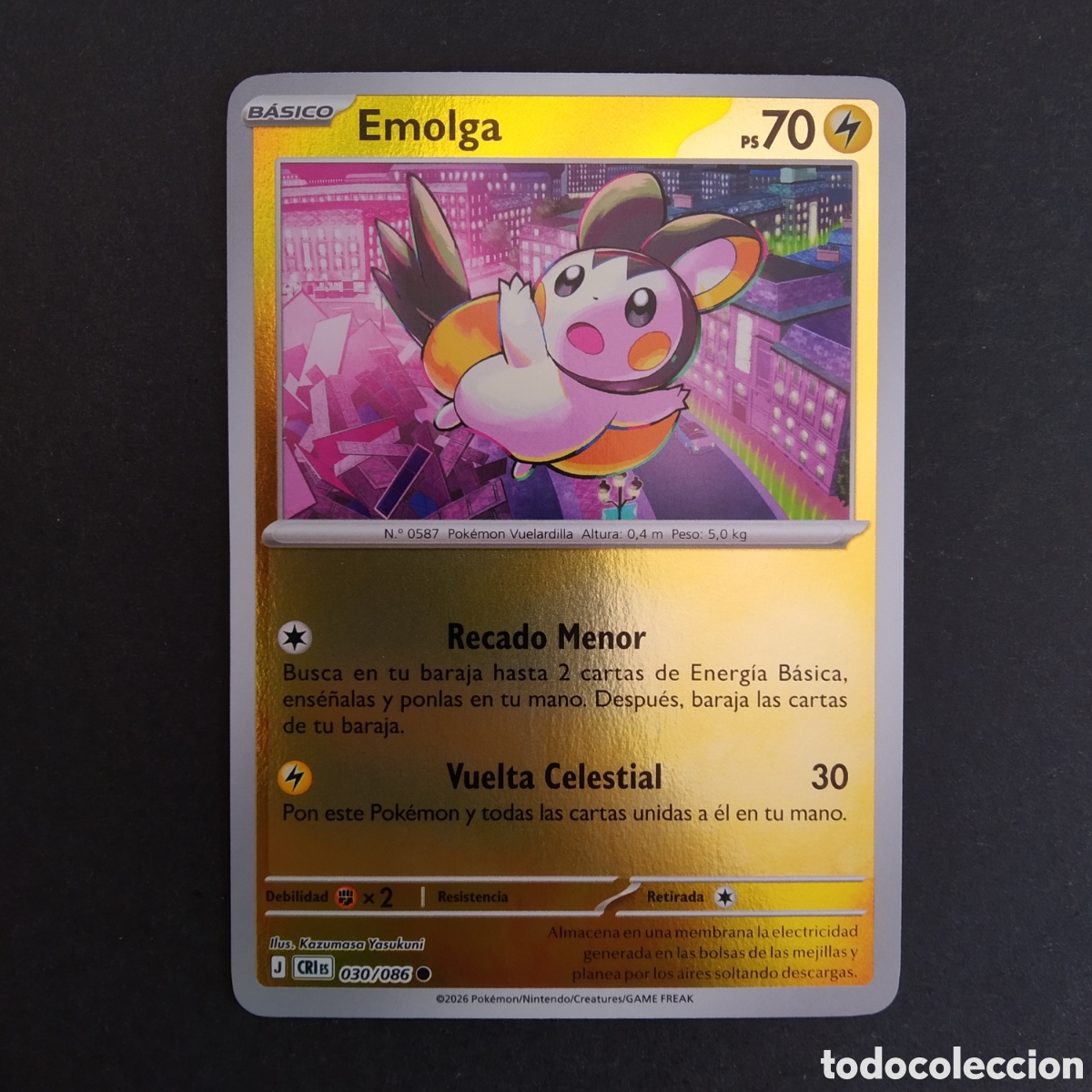 Trading cards: CARTA TCG - N&ordm; 030 - EMOLGA (HOLOGR&Aacute;FICA) - CAOS CRECIENTE - POK&Eacute;MON - EN ESPA&Ntilde;OL
