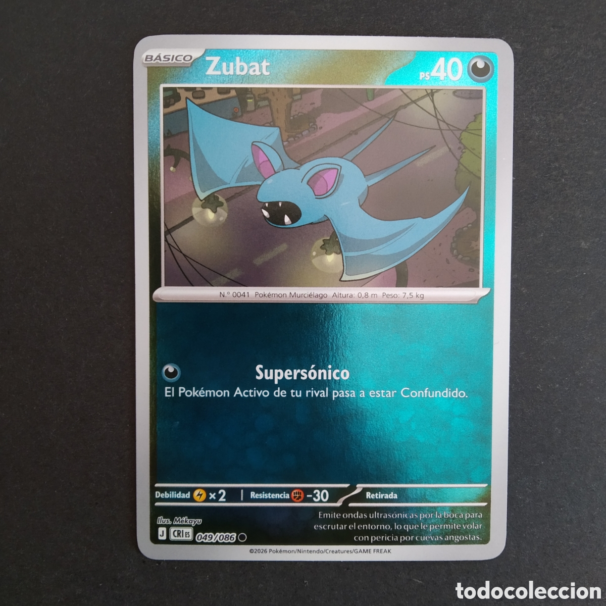 Trading cards: CARTA TCG - N&ordm; 049 - ZUBAT (HOLOGR&Aacute;FICA) - CAOS CRECIENTE - POK&Eacute;MON - EN ESPA&Ntilde;OL