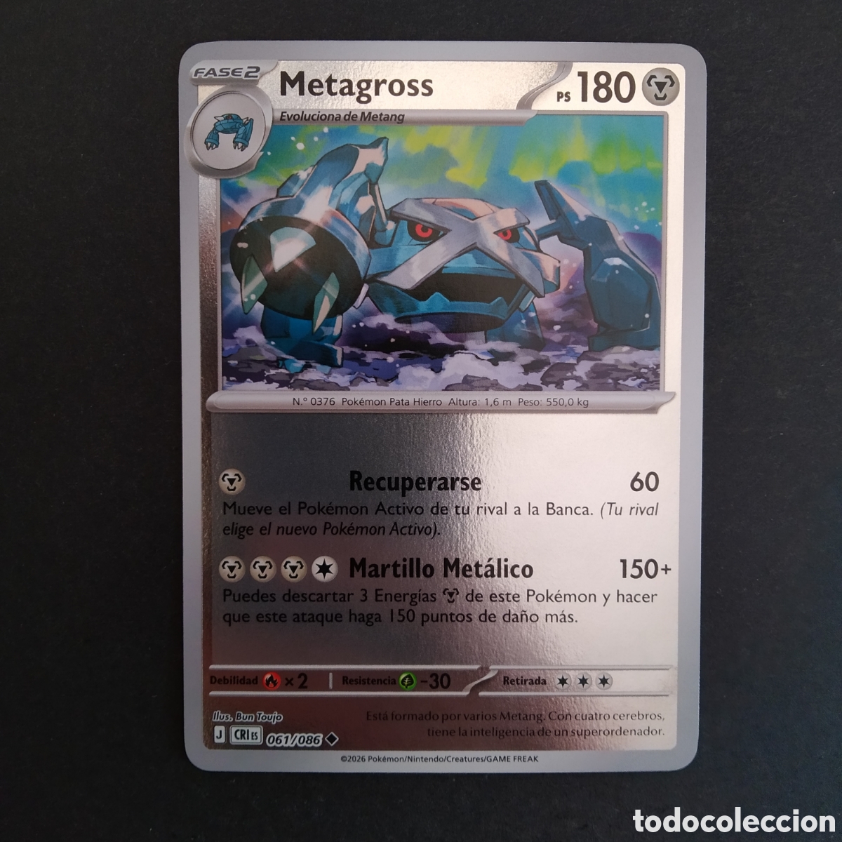 Trading cards: CARTA TCG - N&ordm; 061 - METAGROSS (HOLOGR&Aacute;FICA) - CAOS CRECIENTE - POK&Eacute;MON - EN ESPA&Ntilde;OL