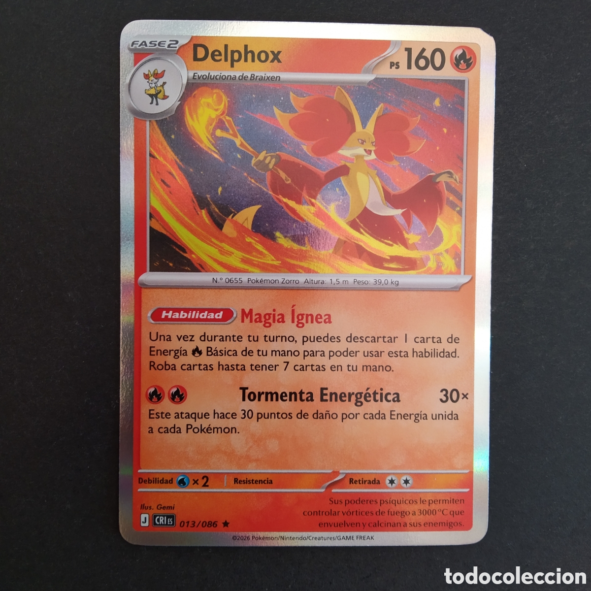 Trading cards: CARTA TCG - N&ordm; 013 - DELPHOX (REVERSE HOLO) - CAOS CRECIENTE - POK&Eacute;MON - EN ESPA&Ntilde;OL