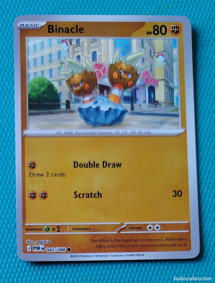 Trading cards: CARTA POKEMON - INGLES - POR - EQUILIBRIO PERFECTO - BINACLE 042 / 088 - LUCHA - HOLO REVERSE