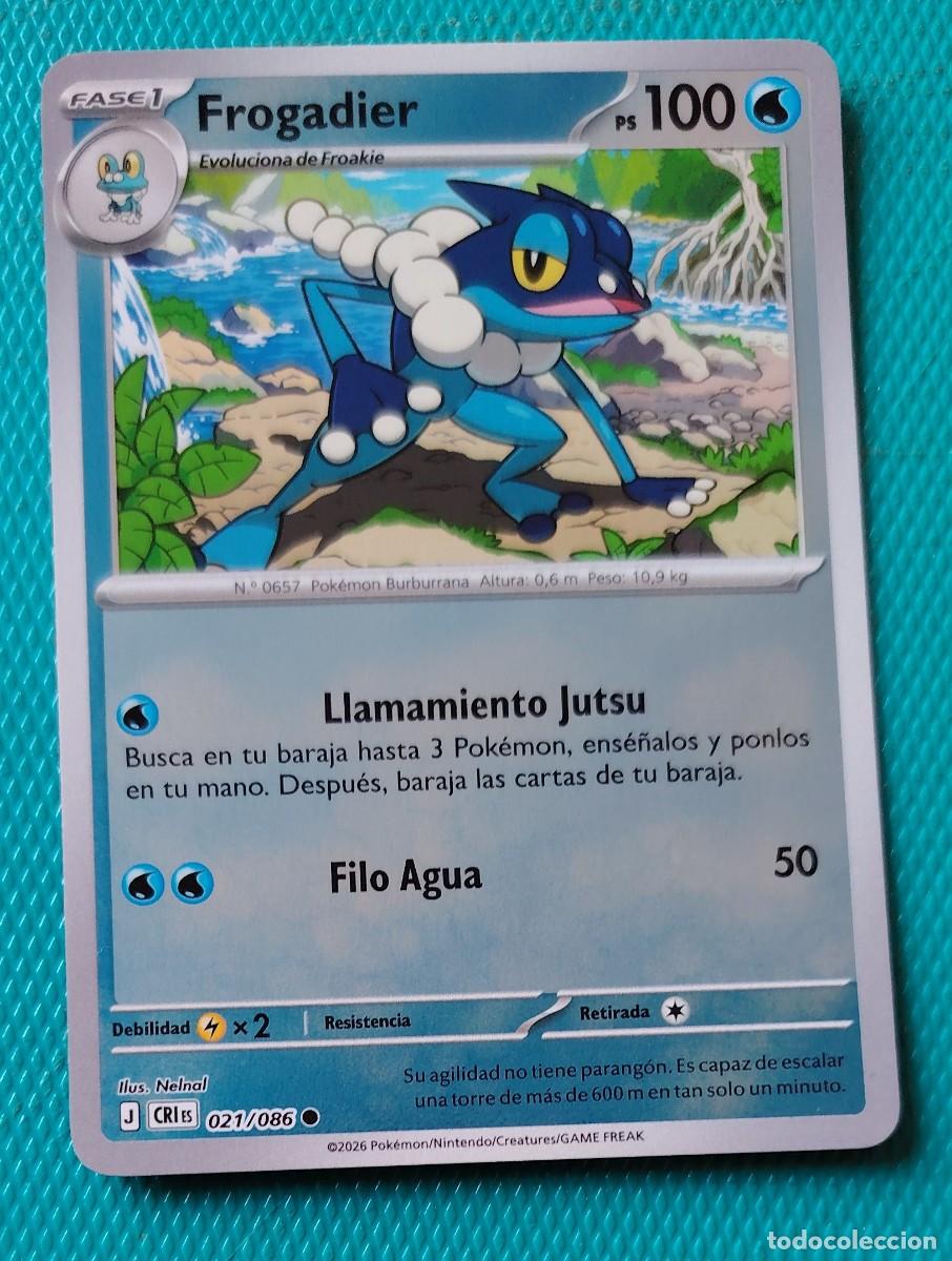 Trading cards: CARTA POKEMON - ESPA&Ntilde;OL - CRI - CAOS CRECIENTE - FROGADIER 021 / 086 - AGUA - HOLO REVERSE