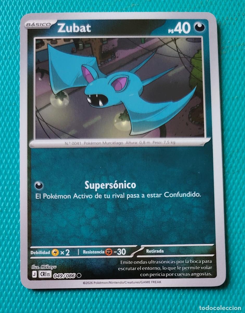 Trading cards: CARTA POKEMON - ESPA&Ntilde;OL - CRI - CAOS CRECIENTE - ZUBAT 049 / 086 - OSCURO - HOLO REVERSE