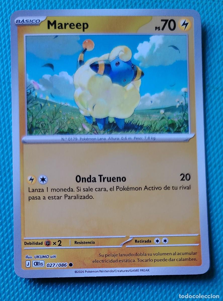 Trading cards: CARTA POKEMON - ESPA&Ntilde;OL - CRI - CAOS CRECIENTE - MAREEP 027 / 086 - RAYO - HOLO REVERSE