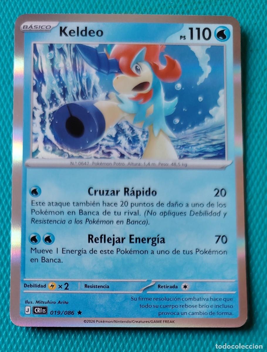 Trading cards: CARTA POKEMON - ESPA&Ntilde;OL - CRI - CAOS CRECIENTE - KELDEO 019 / 086 - AGUA - HOLO