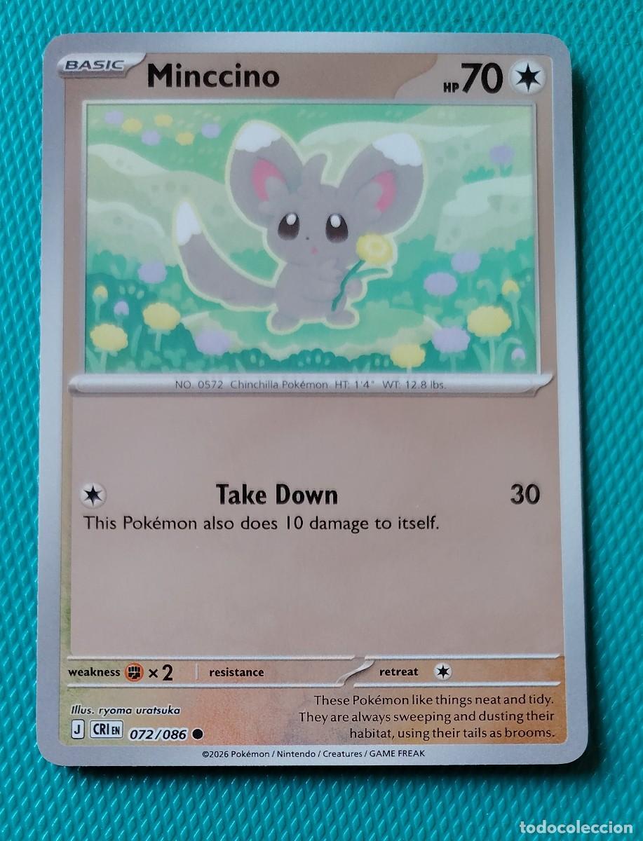 Trading cards: CARTA POKEMON - INGLES - CRI - CAOS CRECIENTE - MINCCINO 072 / 086 - INCOLORO - HOLO REVERSE
