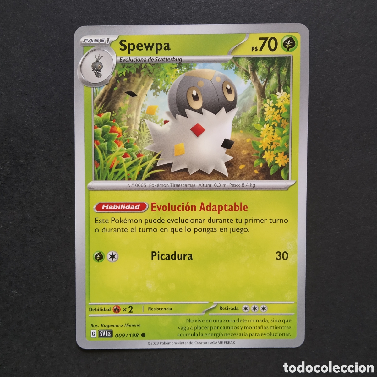 Trading cards: CARTA TCG - N&ordm; 009 - SPEWPA - ESCARLATA Y P&Uacute;RPURA - POK&Eacute;MON - EN ESPA&Ntilde;OL