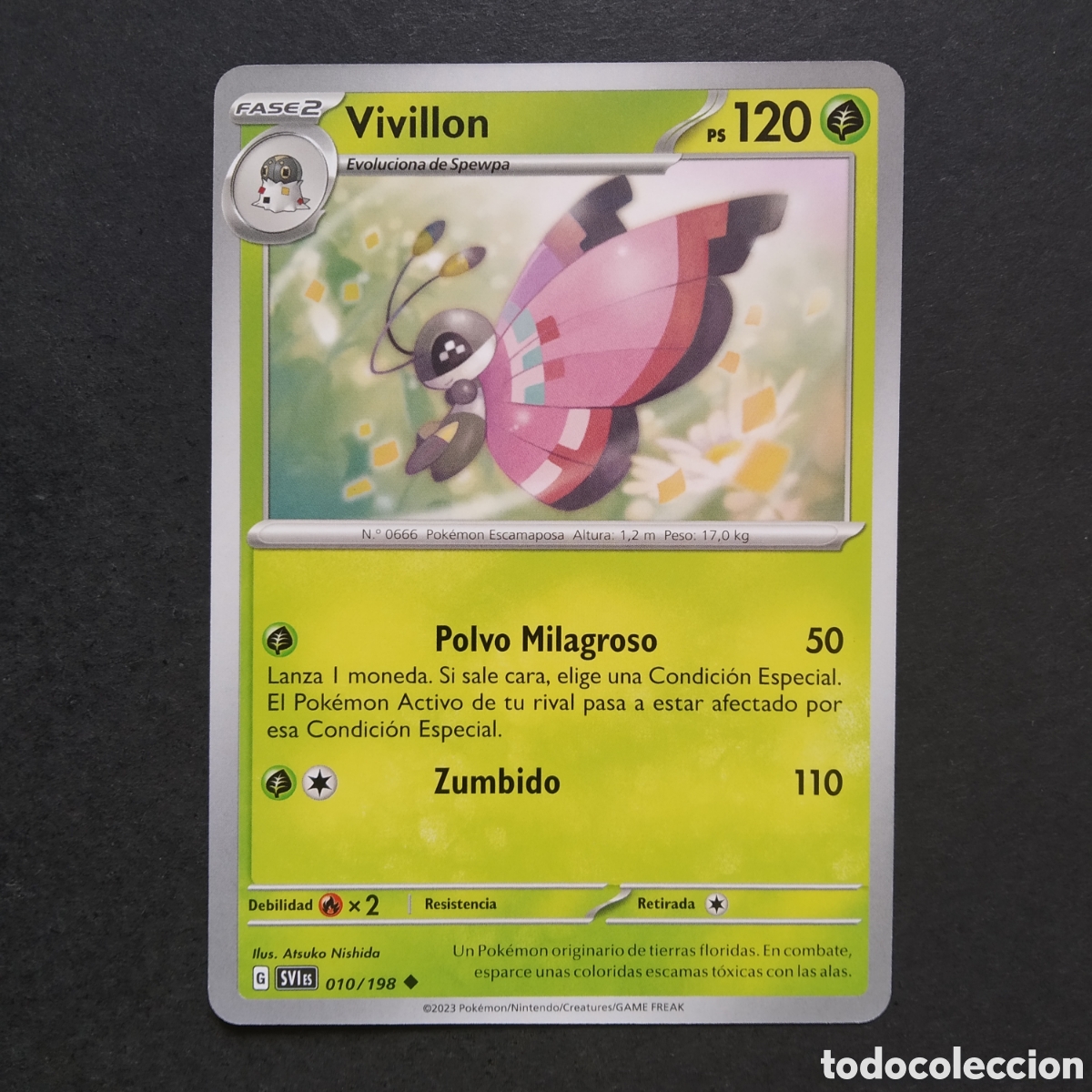 Trading cards: CARTA TCG - N&ordm; 010 - VIVILLON - ESCARLATA Y P&Uacute;RPURA - POK&Eacute;MON - EN ESPA&Ntilde;OL