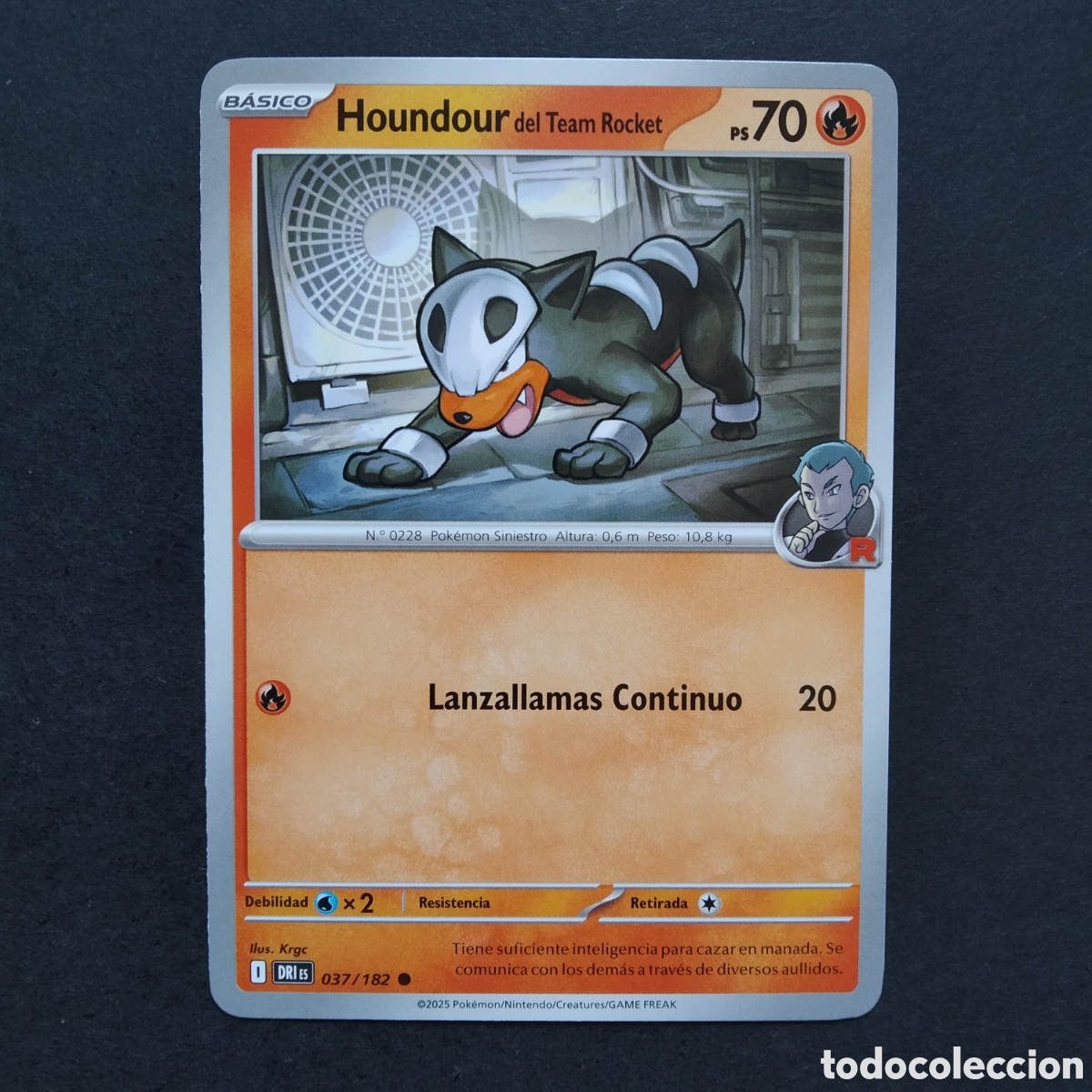 Trading cards: CARTA TCG - N&ordm; 037 - HOUNDOUR DEL TEAM ROCKET - RIVALES PREDESTINADOS - POK&Eacute;MON - EN ESPA&Ntilde;OL