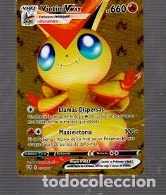 Trading cards: CROMO DE POK&Eacute;MON DE V MAX VICTINI PS 660 DE COLOR ORO DEL A&Ntilde;O 2022