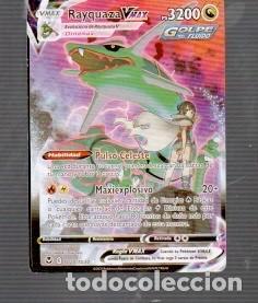 Trading cards: CROMO DE POK&Eacute;MON DE V MAX RAYQUAZA PS 3200 DE COLOR ORO DEL A&Ntilde;O 2023