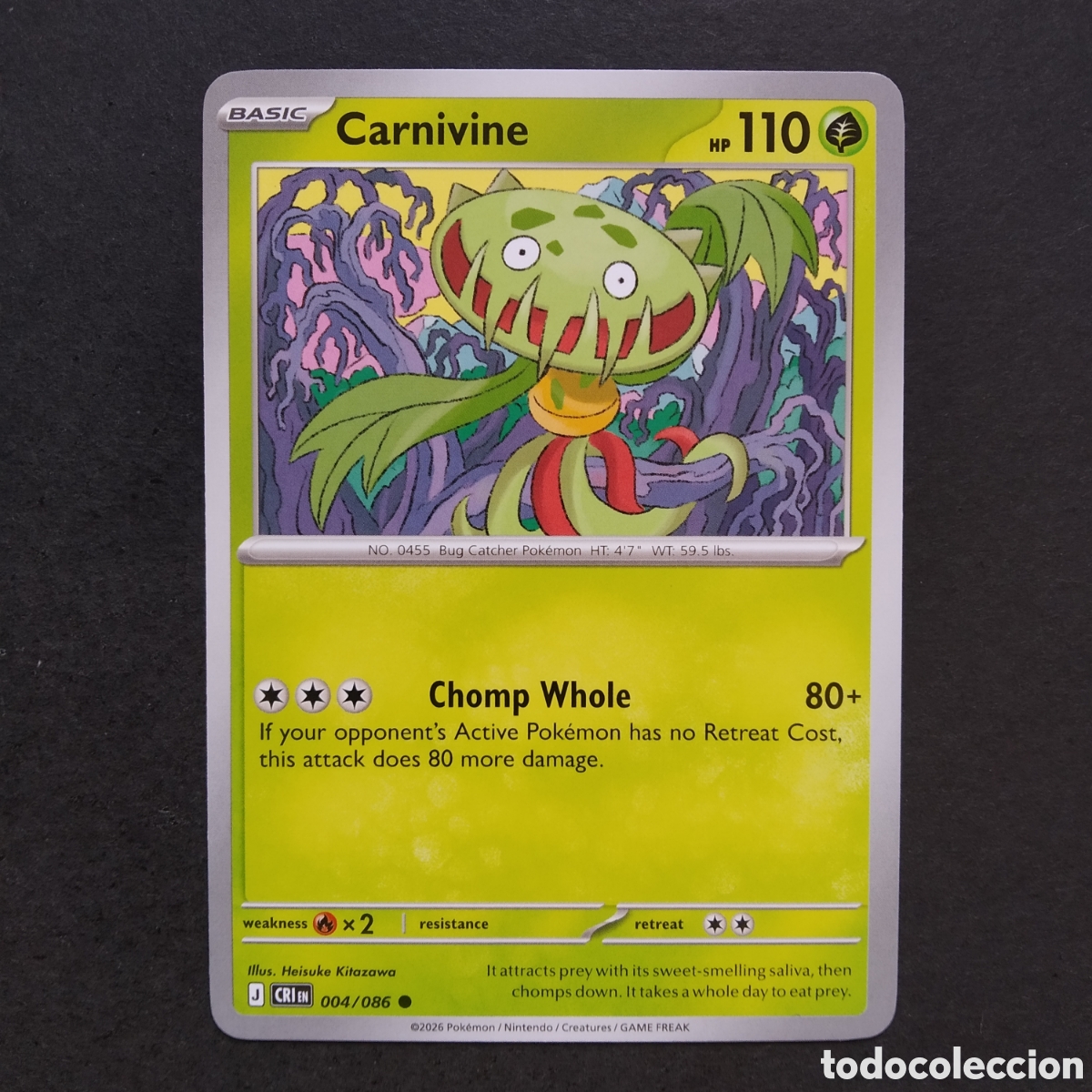 Trading cards: CARTA TCG - N&ordm; 004 - CARNIVINE - CHAOS RISING - POK&Eacute;MON - EN INGL&Eacute;S
