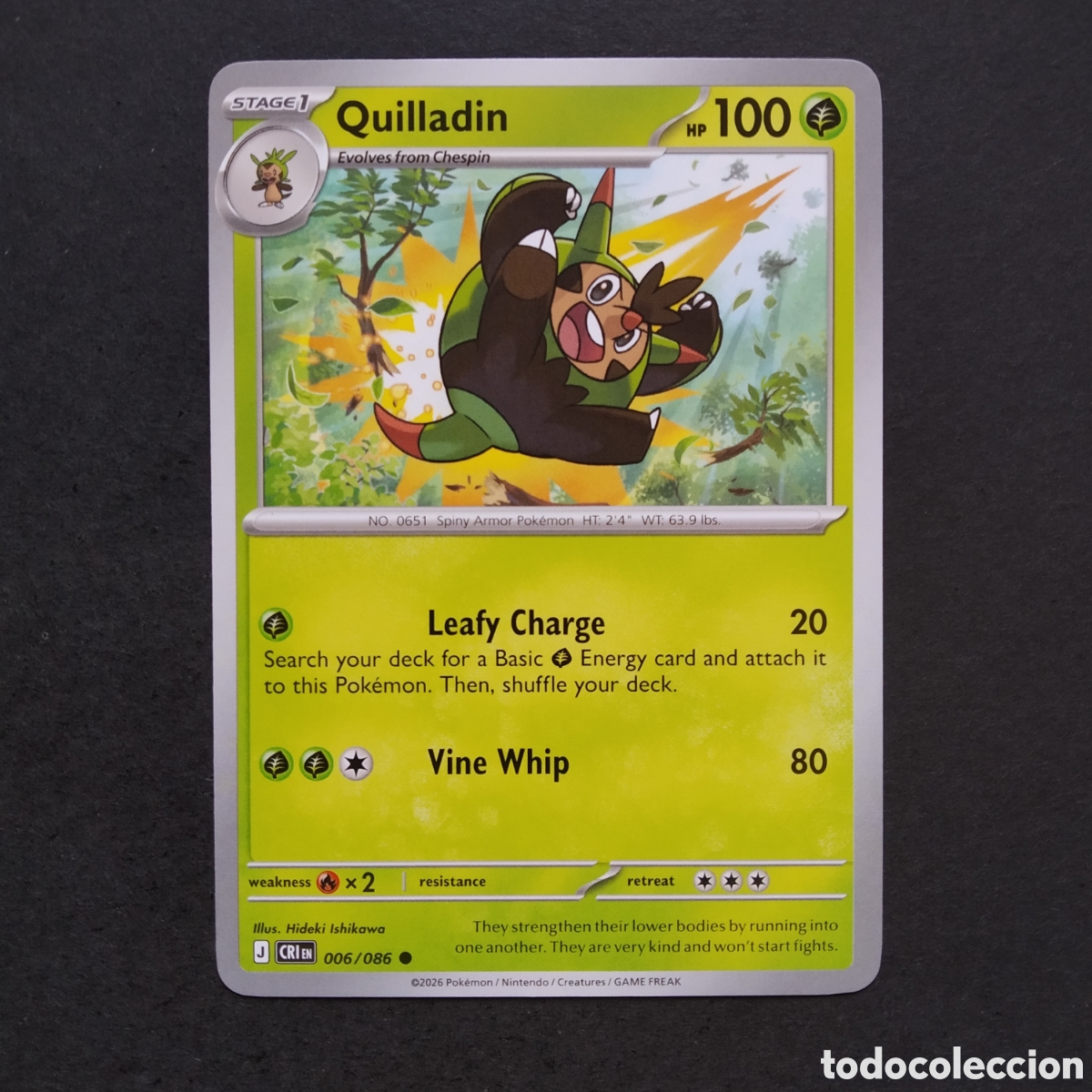 Trading cards: CARTA TCG - N&ordm; 006 - QUILLADIN - CHAOS RISING - POK&Eacute;MON - EN INGL&Eacute;S