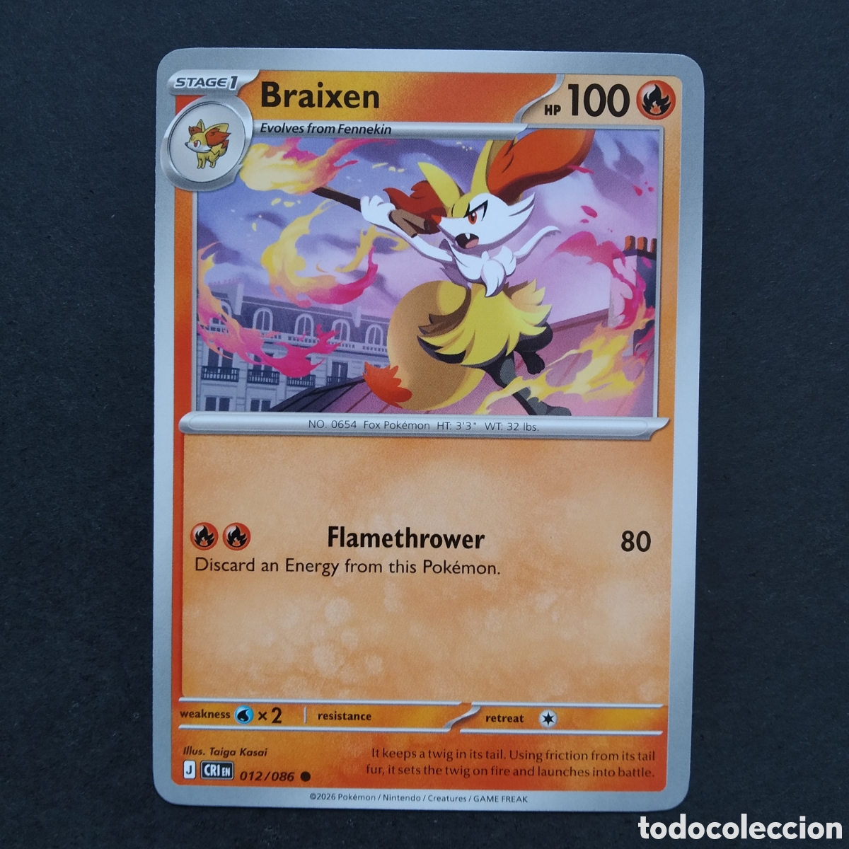 Trading cards: CARTA TCG - N&ordm; 012 - BRAIXEN - CHAOS RISING - POK&Eacute;MON - EN INGL&Eacute;S