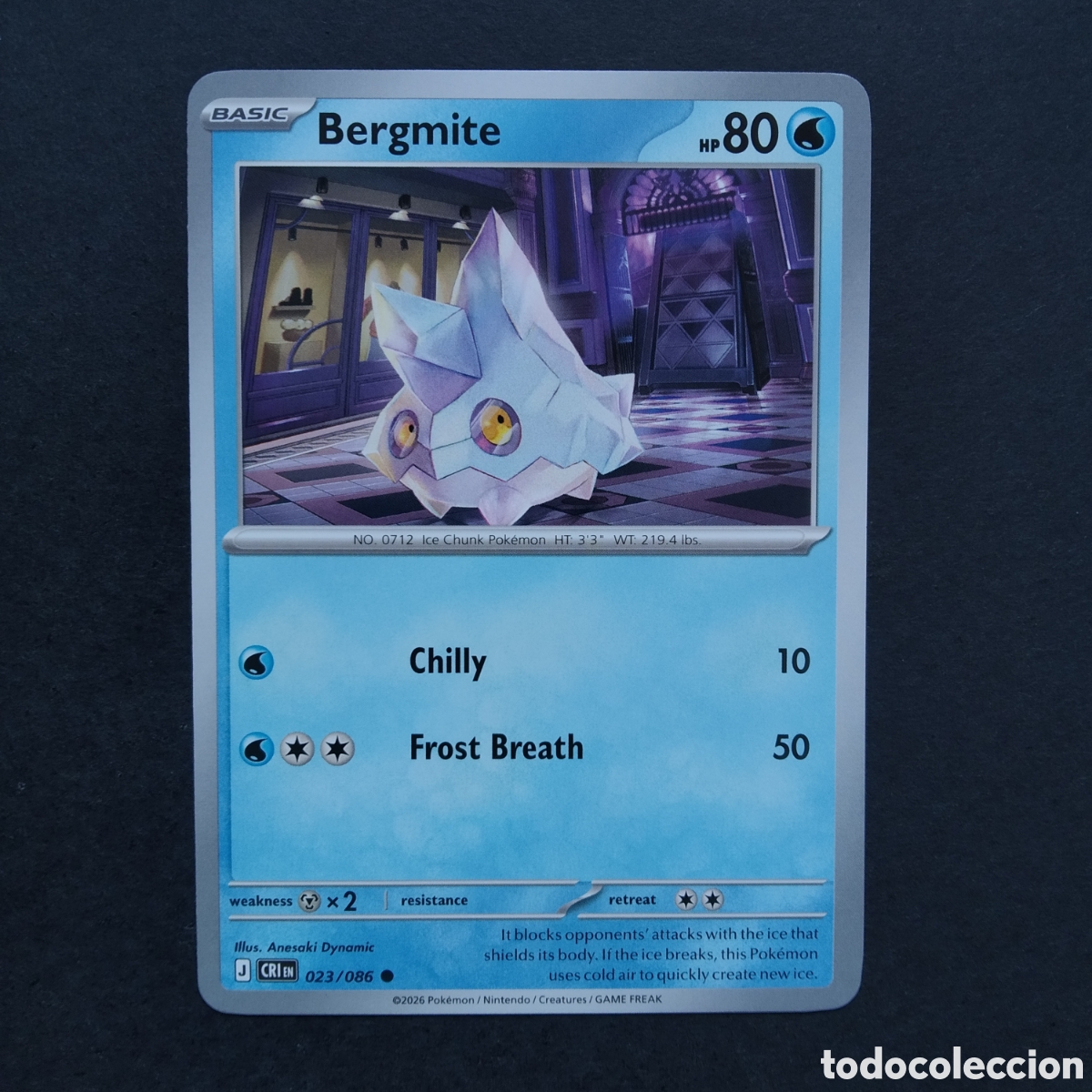 Trading cards: CARTA TCG - N&ordm; 023 - BERGMITE - CHAOS RISING - POK&Eacute;MON - EN INGL&Eacute;S