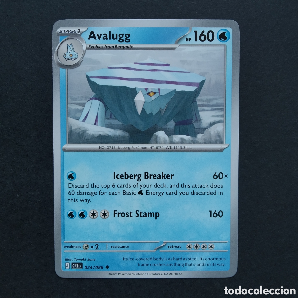 Trading cards: CARTA TCG - N&ordm; 024 - AVALUGG - CHAOS RISING - POK&Eacute;MON - EN INGL&Eacute;S