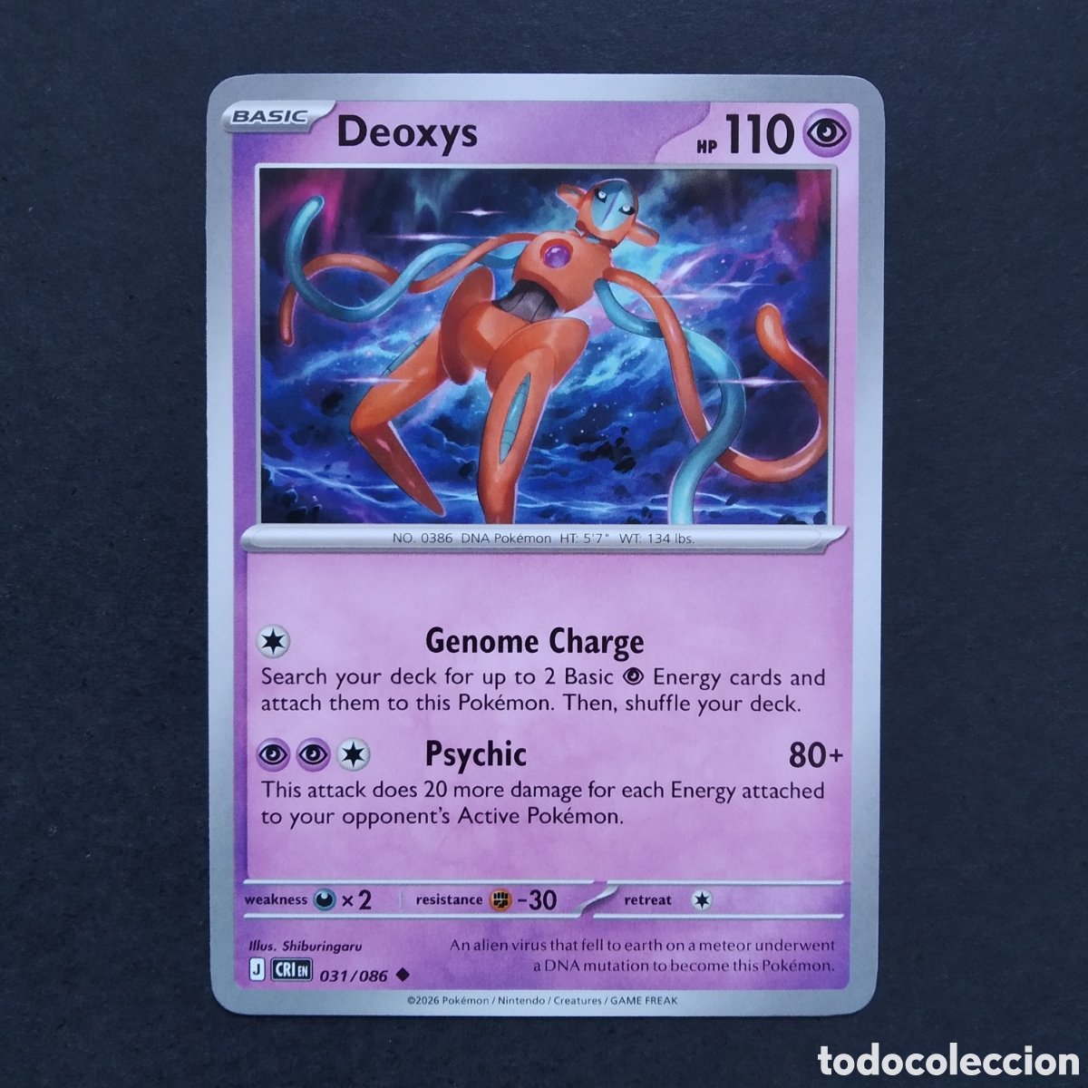 Trading cards: CARTA TCG - N&ordm; 031 - DEOXYS - CHAOS RISING - POK&Eacute;MON - EN INGL&Eacute;S