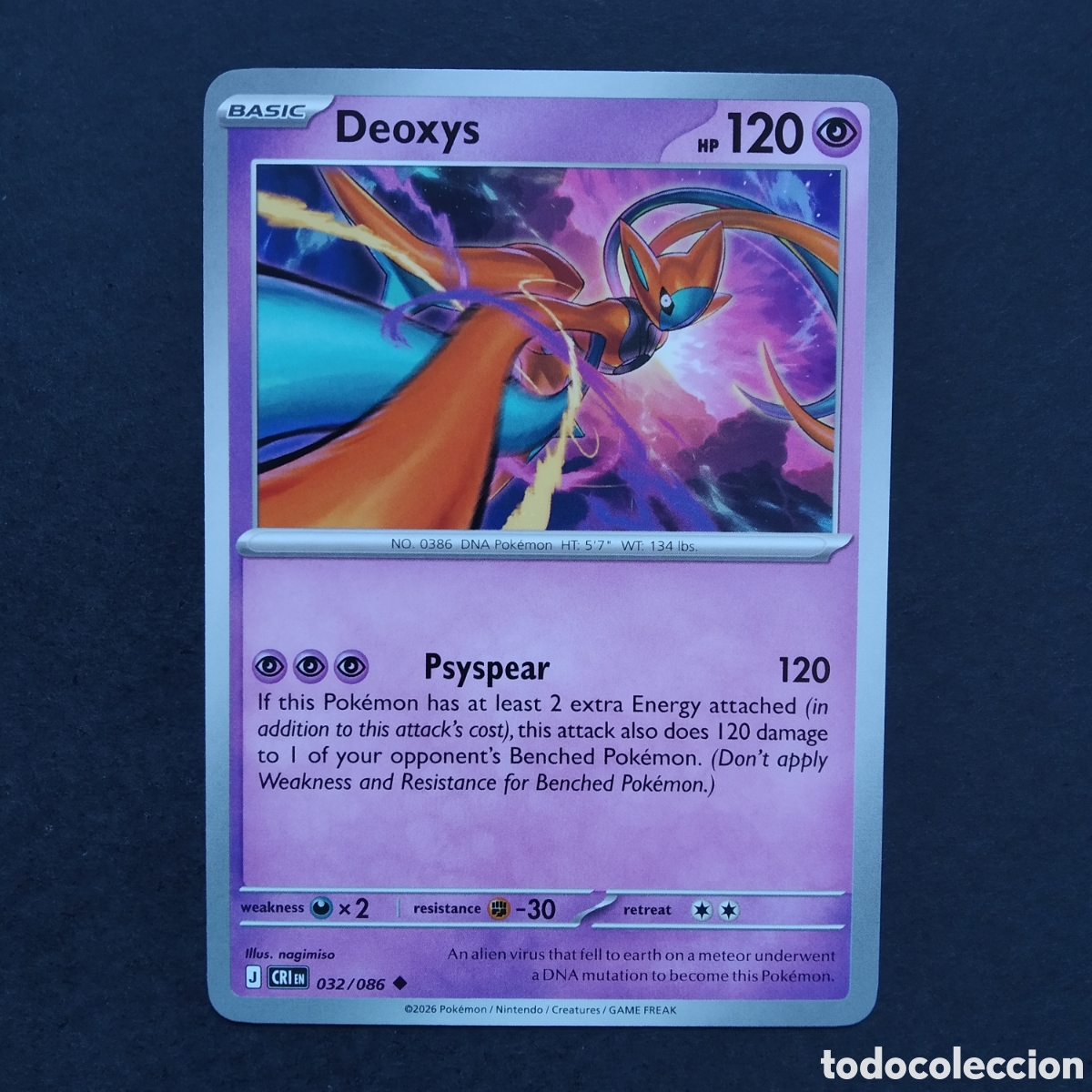 Trading cards: CARTA TCG - N&ordm; 032 - DEOXYS - CHAOS RISING - POK&Eacute;MON - EN INGL&Eacute;S