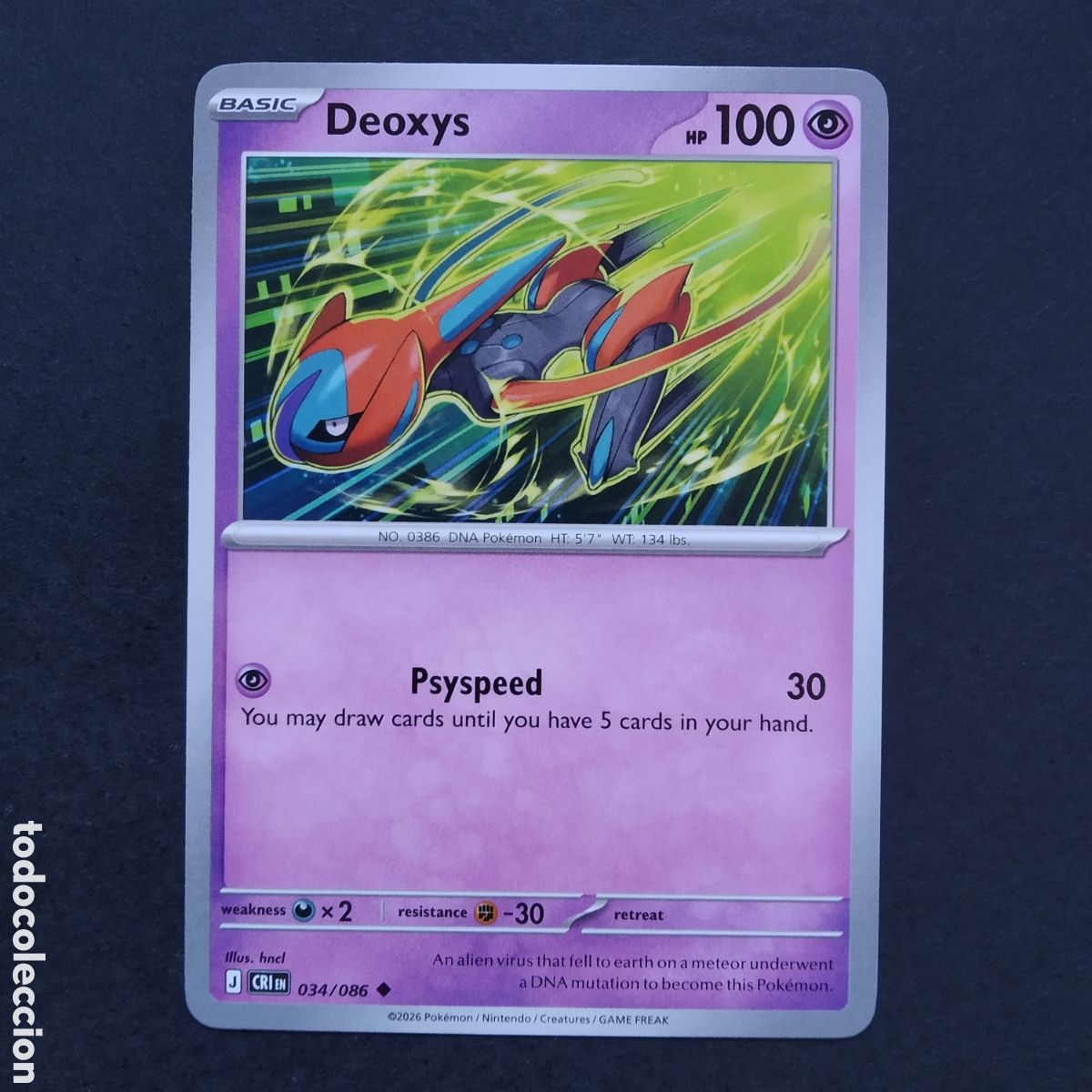 Trading cards: CARTA TCG - N&ordm; 034 - DEOXYS - CHAOS RISING - POK&Eacute;MON - EN INGL&Eacute;S