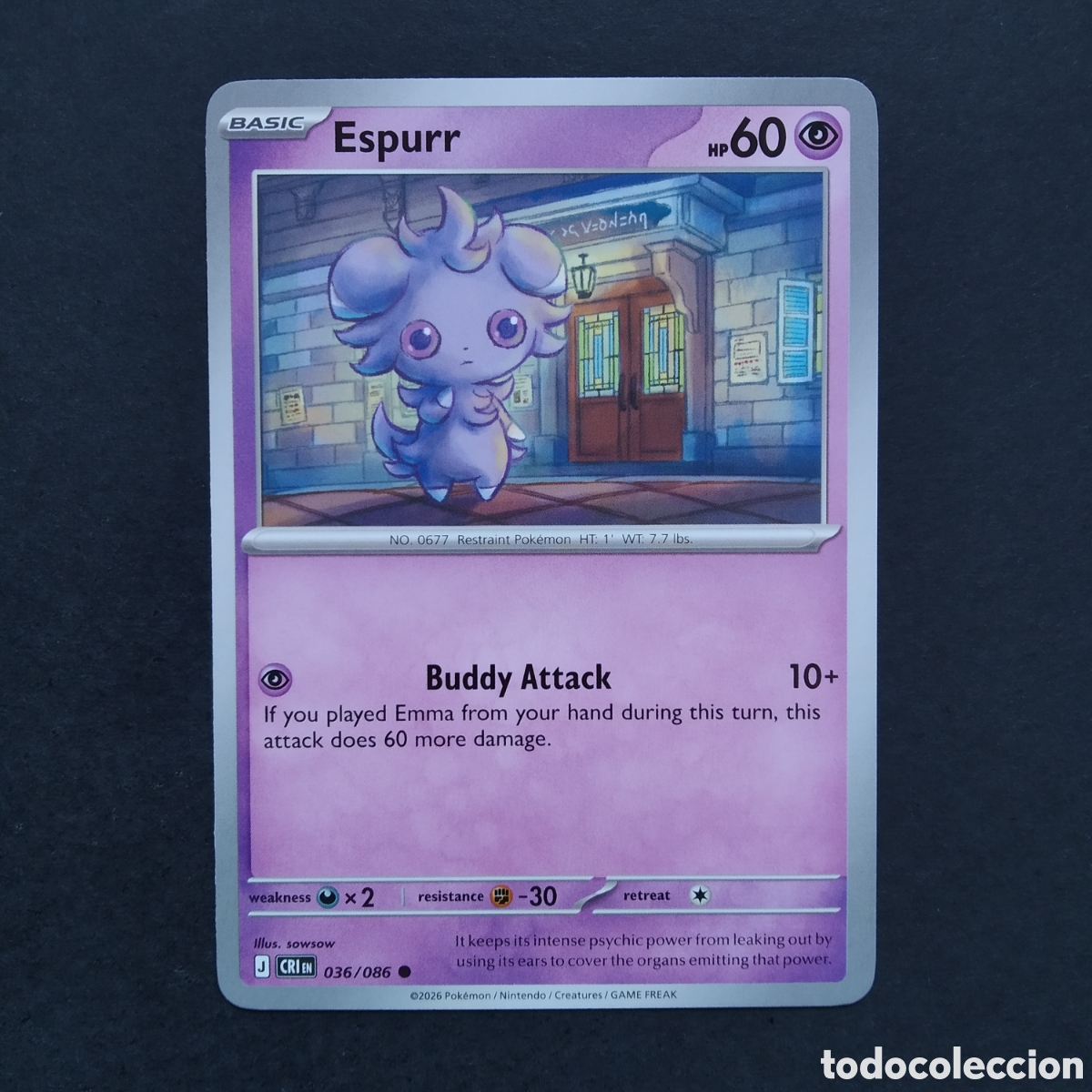 Trading cards: CARTA TCG - N&ordm; 036 - ESPURR - CHAOS RISING - POK&Eacute;MON - EN INGL&Eacute;S