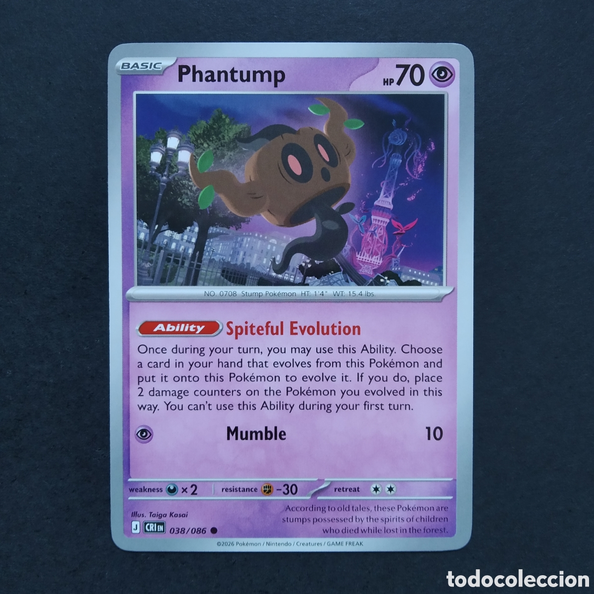 Trading cards: CARTA TCG - N&ordm; 038 - PHANTUMP - CHAOS RISING - POK&Eacute;MON - EN INGL&Eacute;S