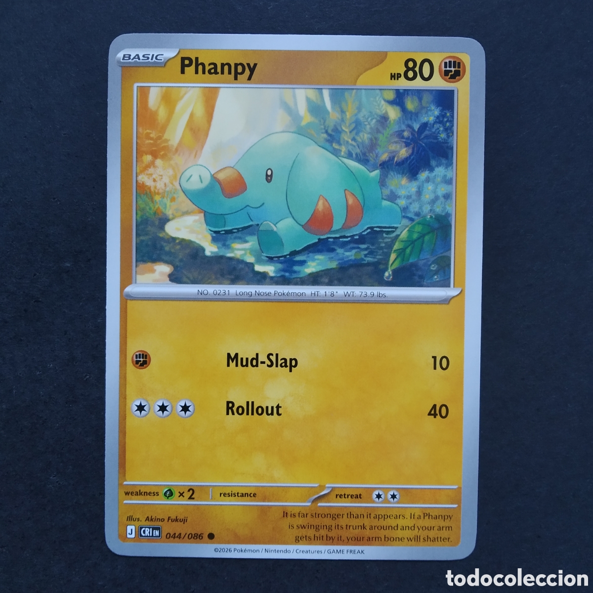 Trading cards: CARTA TCG - N&ordm; 044 - PHANPY - CHAOS RISING - POK&Eacute;MON - EN INGL&Eacute;S