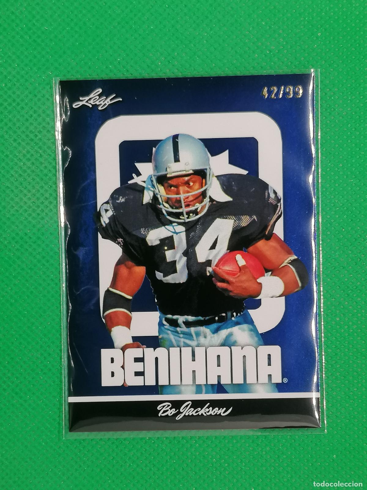 Figurine Collezionabili: 3 BO JACKSON NFL NUMERADA /99 ⚽ LEAF TRADING CARDS BENIHANA SET 26 2026 ⚽
