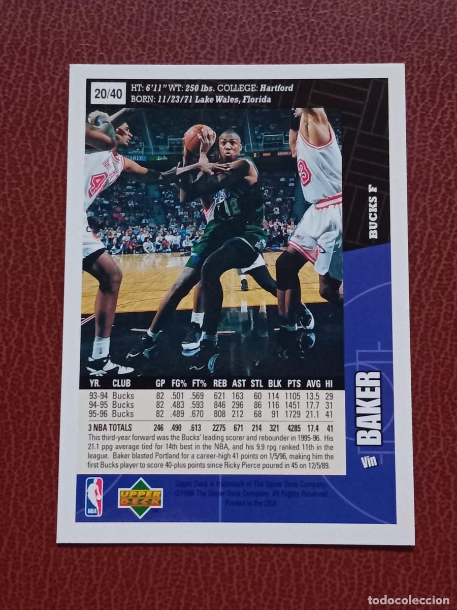 Trading cards: Card 20 Vin Baker Upper Deck 1996-97 Slam Dunk Series - Foto 2