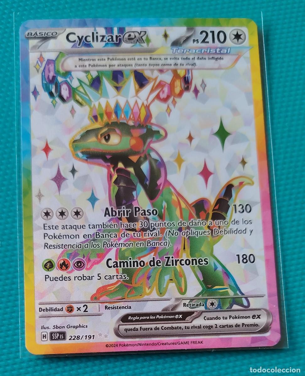 Trading cards: POKEMON ESPA&Ntilde;OL - CHISPAS FULGURANTES - CYCLIZAR EX 228 / 191 - INCOLORA - ULTRA RARA SECRETA