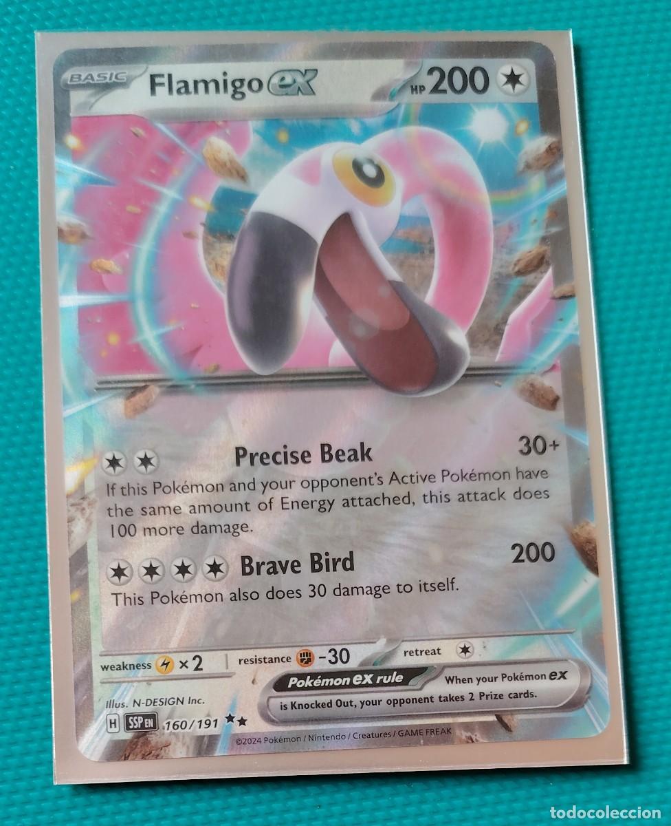 Trading cards: POKEMON INGLES - CHISPAS FULGURANTES - FLAMIGO EX 160 / 191 - INCOLORA - DOBLE RARA