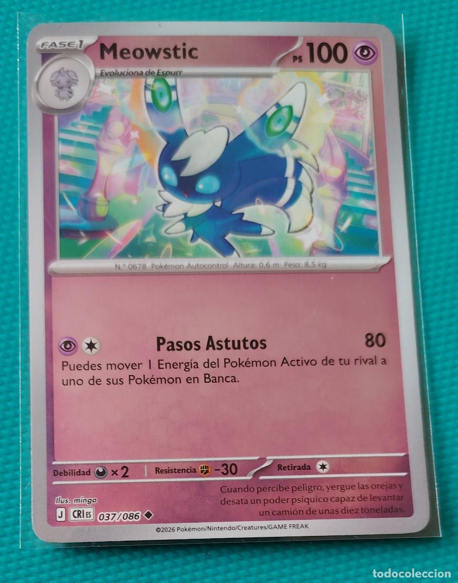 Trading cards: POKEMON ESPA&Ntilde;OL - CAOS CRECIENTE - MEOWSTIC 037 / 086 - PSIQUICA - HOLO REVERSE