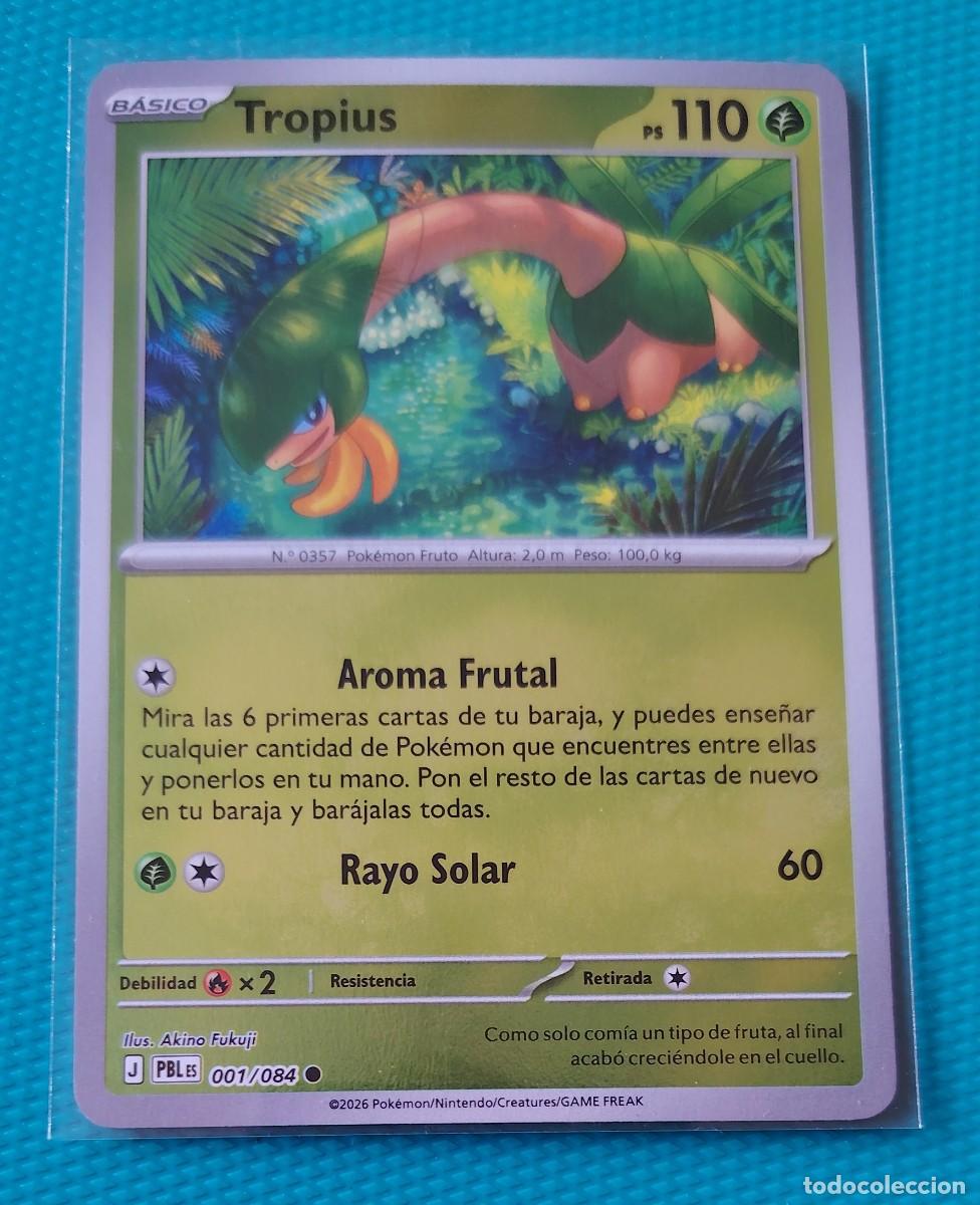 Trading cards: POKEMON ESPA&Ntilde;OL - PBL - OSCURIDAD ABSOLUTA - TROPIUS 001 / 084 - PLANTA - HOLO REVERSE