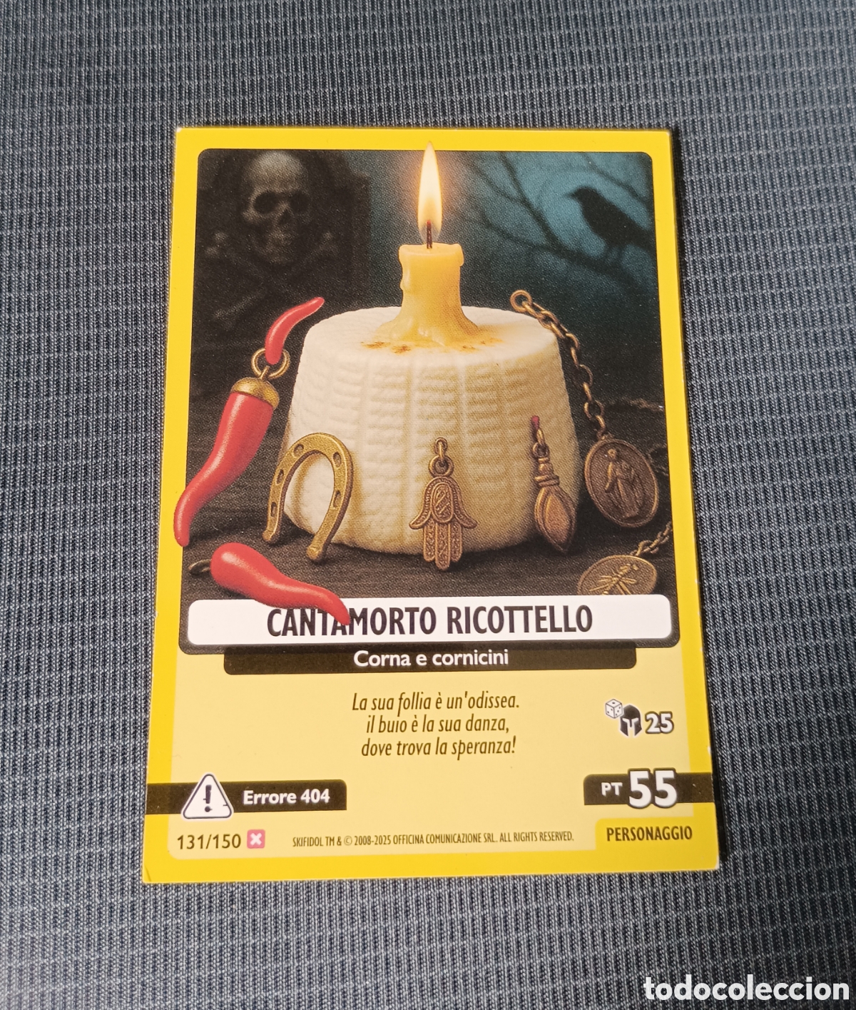 Trading cards: #131/150 Trading card Skifidol Italian BRAINROT. CANTAMORTO RICOTTELLO PT 55. Buen estado en general