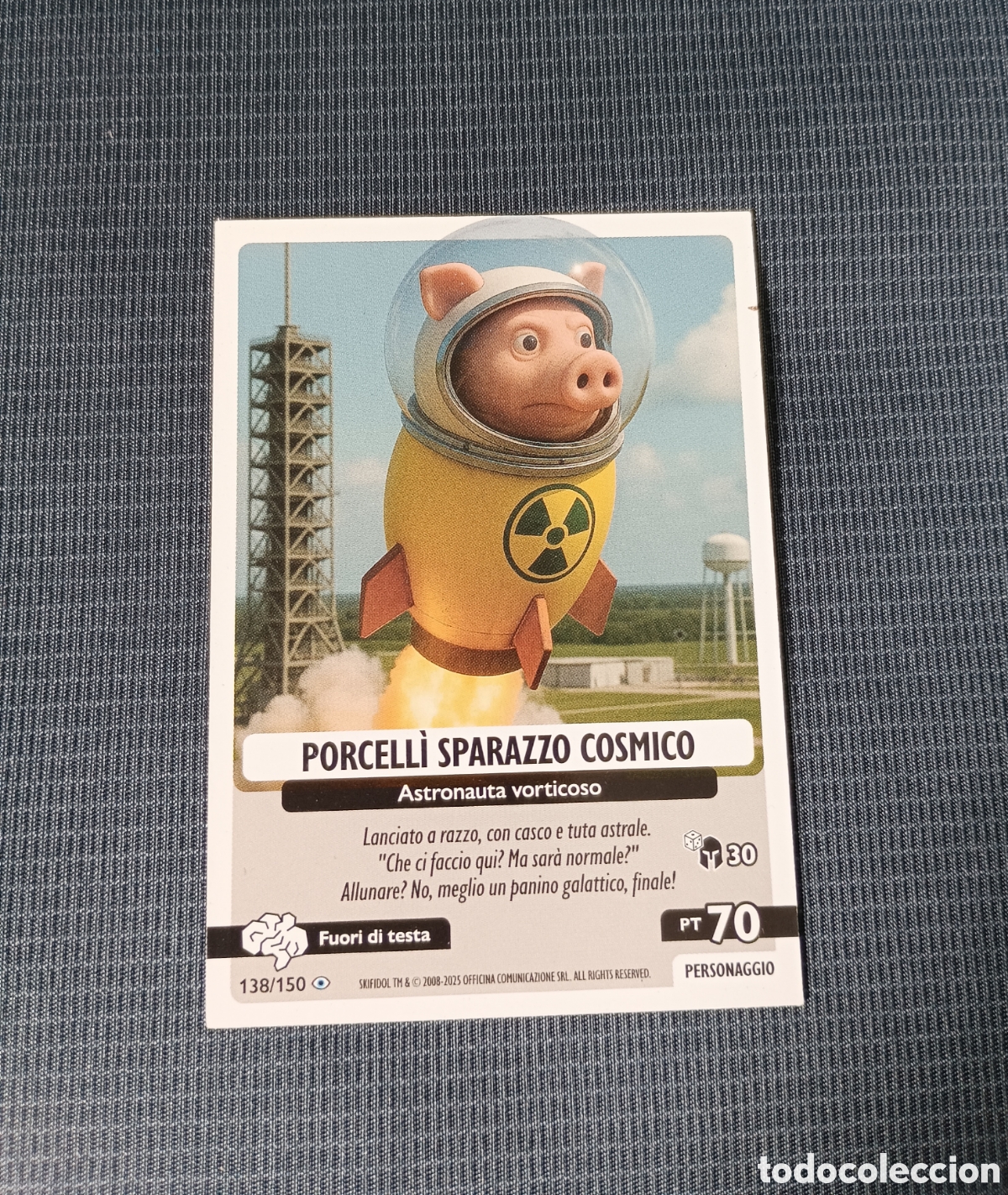 Trading cards: #138/150 Trading card Skifidol Italian BRAINROT. PORCELLİ SPARAZZO COSMICO. PT 70. Buen estado