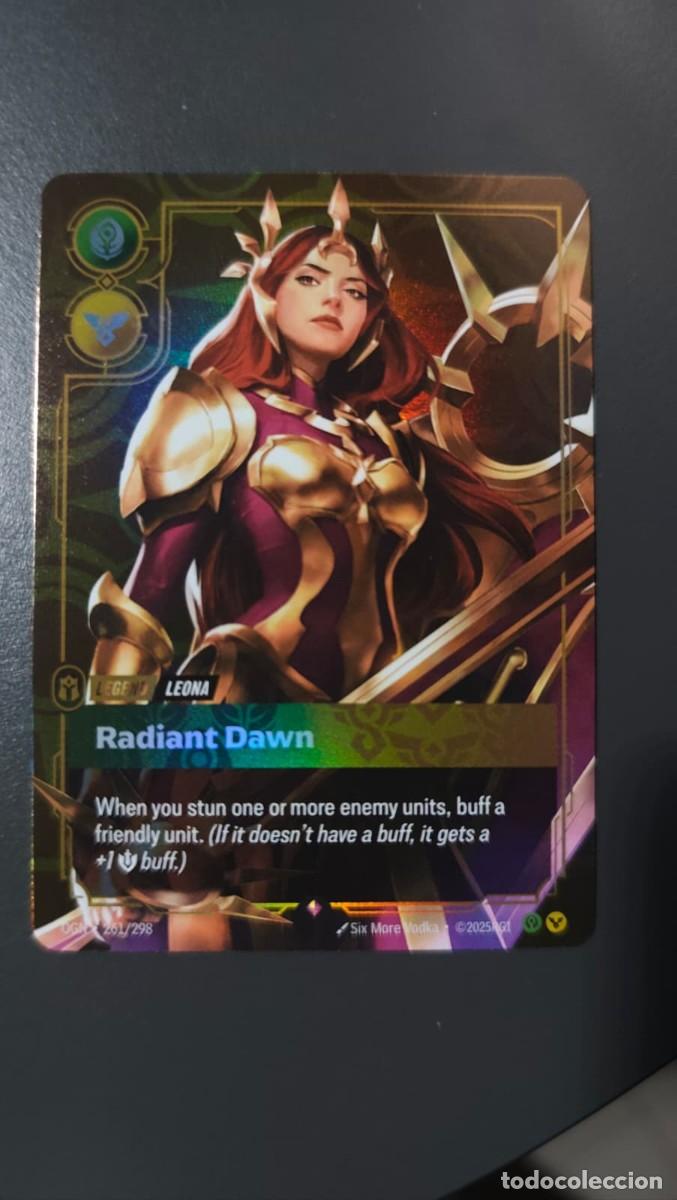 Trading cards: League of Legends Riftbound Leona Radiant Dawn rara foil V 1 Origins OGN 261