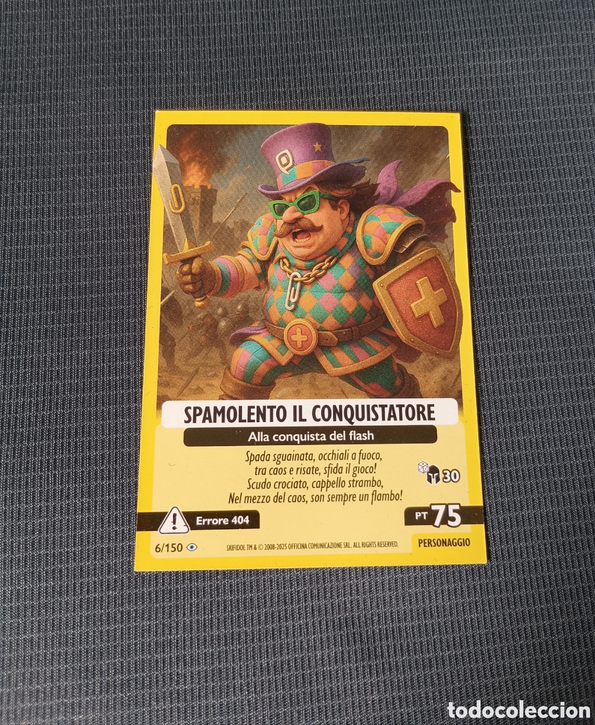 Trading cards: #6/150 Trading card Skifidol Italian BRAINROT. SPAMOLENTO IL CONQUISTATORE. PT75. Buen estado
