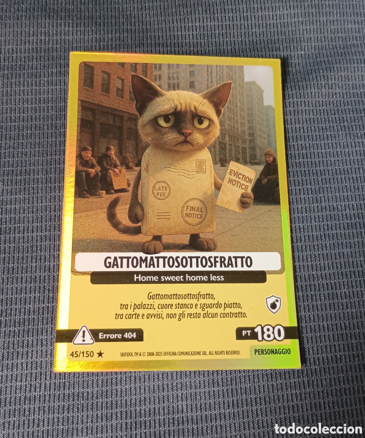 Trading cards: #45/150 Trading card Skifidol Italian BRAINROT. GATTOMATTOSOTTOSFRATTO. PT180.
