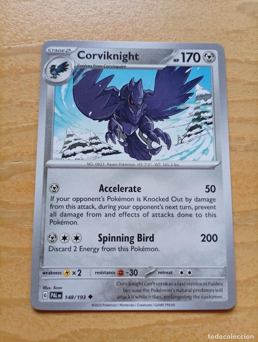 Trading cards: Carta Pok&eacute;mon de Corviknight, edici&oacute;n en ingl&eacute;s. - N&uacute;mero de carta: 148/193. - A&ntilde;o de publicaci&oacute;n: