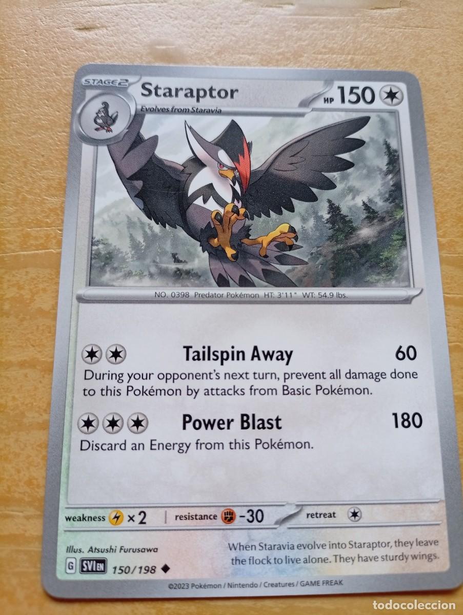 Trading cards: Carta de Pok&eacute;mon de Staraptor, edici&oacute;n en ingl&eacute;s. - N&uacute;mero de carta: 150/198. - A&ntilde;o de publicaci&oacute;n: