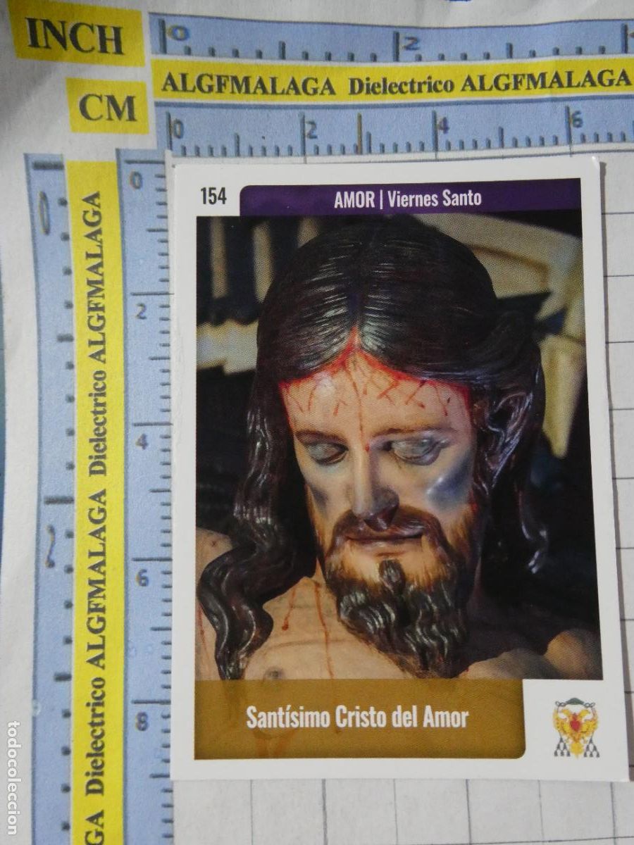 Trading cards: TARJETA TRADING CARD CROMO RELIGIOSO SEMANA SANTA M&Aacute;LAGA. HOLY CARDS. 154 CRISTO DEL AMOR