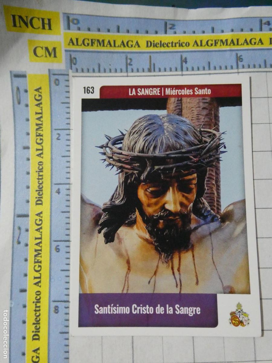 Trading cards: TARJETA TRADING CARD CROMO RELIGIOSO SEMANA SANTA M&Aacute;LAGA. HOLY CARDS. 163 CRISTO DE LA SANGRE