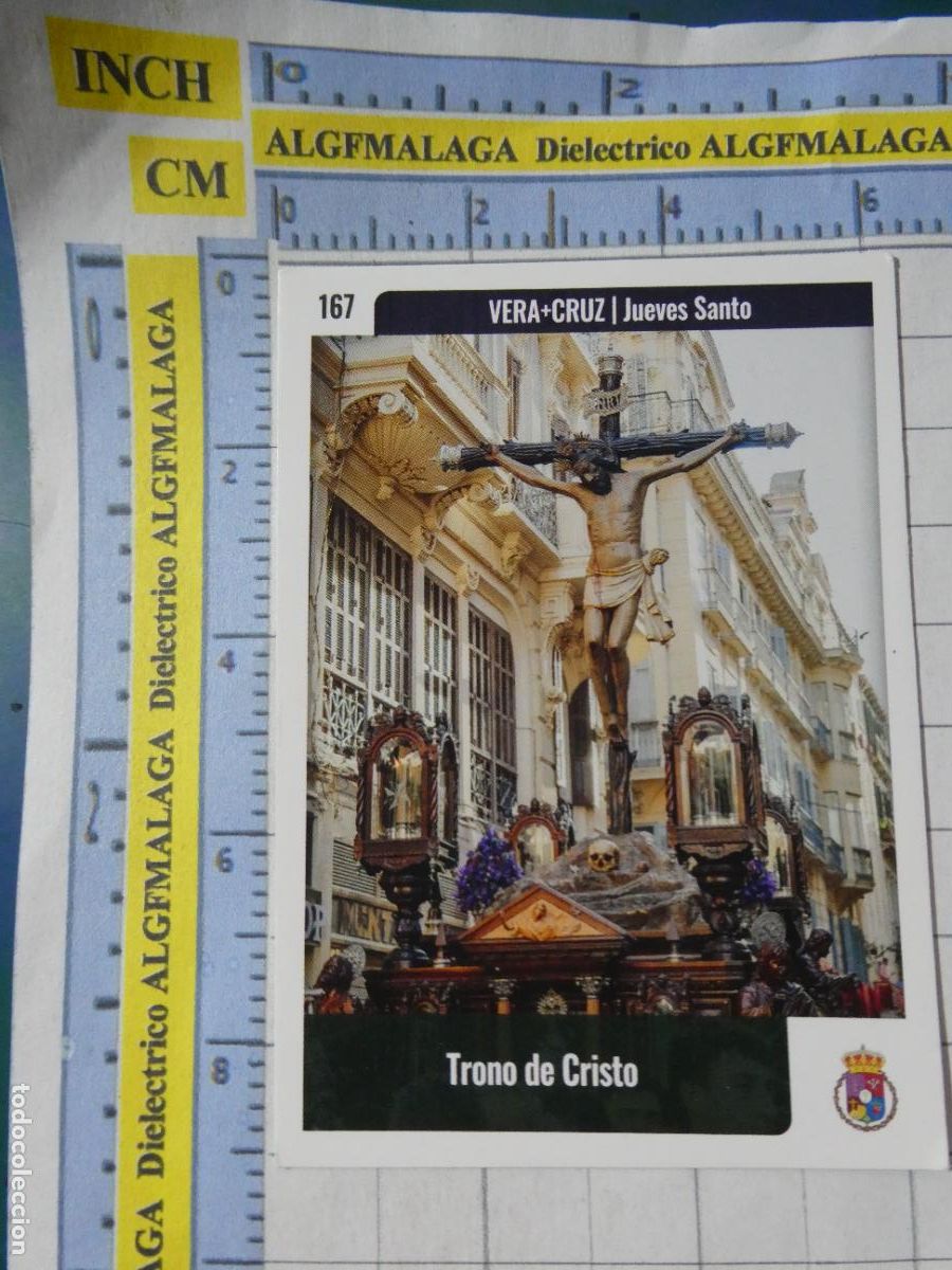 Trading cards: TARJETA TRADING CARD CROMO RELIGIOSO SEMANA SANTA M&Aacute;LAGA. HOLY CARDS. 167 CRISTO VERA CRUZ