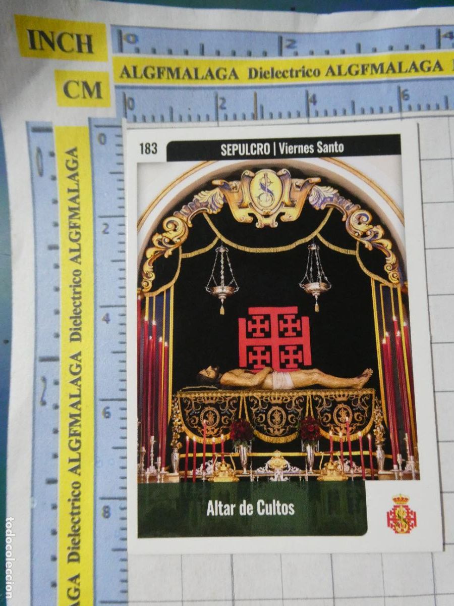 Trading cards: TARJETA TRADING CARD CROMO RELIGIOSO SEMANA SANTA M&Aacute;LAGA. HOLY CARDS. 183 JES&Uacute;S SANTO SEPULCRO