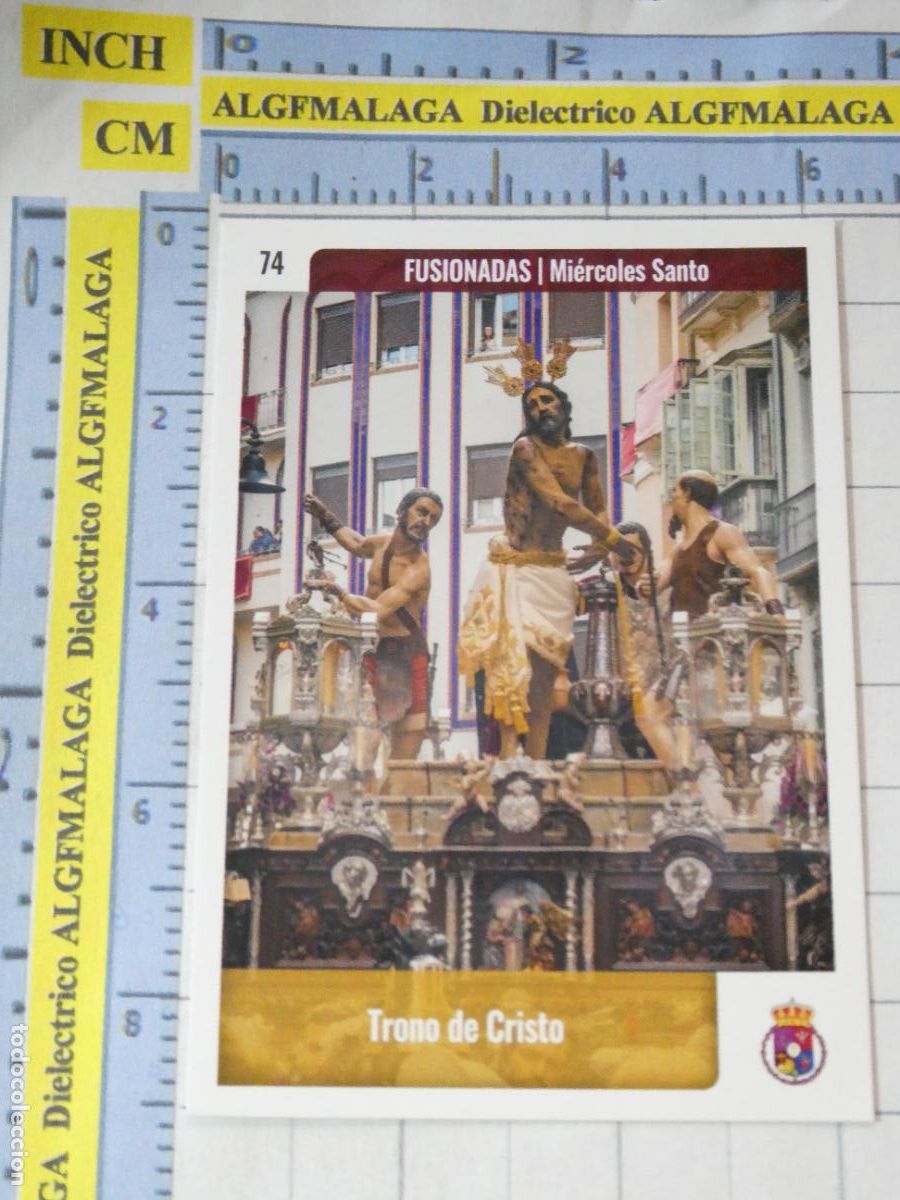 Trading cards: TARJETA TRADING CARD CROMO RELIGIOSO SEMANA SANTA M&Aacute;LAGA. HOLY CARDS. 74 CRISTO FUSIONADAS