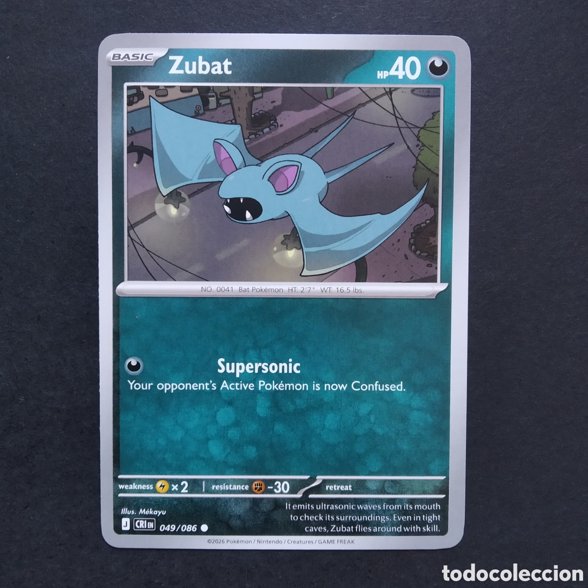 Trading cards: CARTA TCG - N&ordm; 049 - ZUBAT - CHAOS RISING - POK&Eacute;MON - EN INGL&Eacute;S