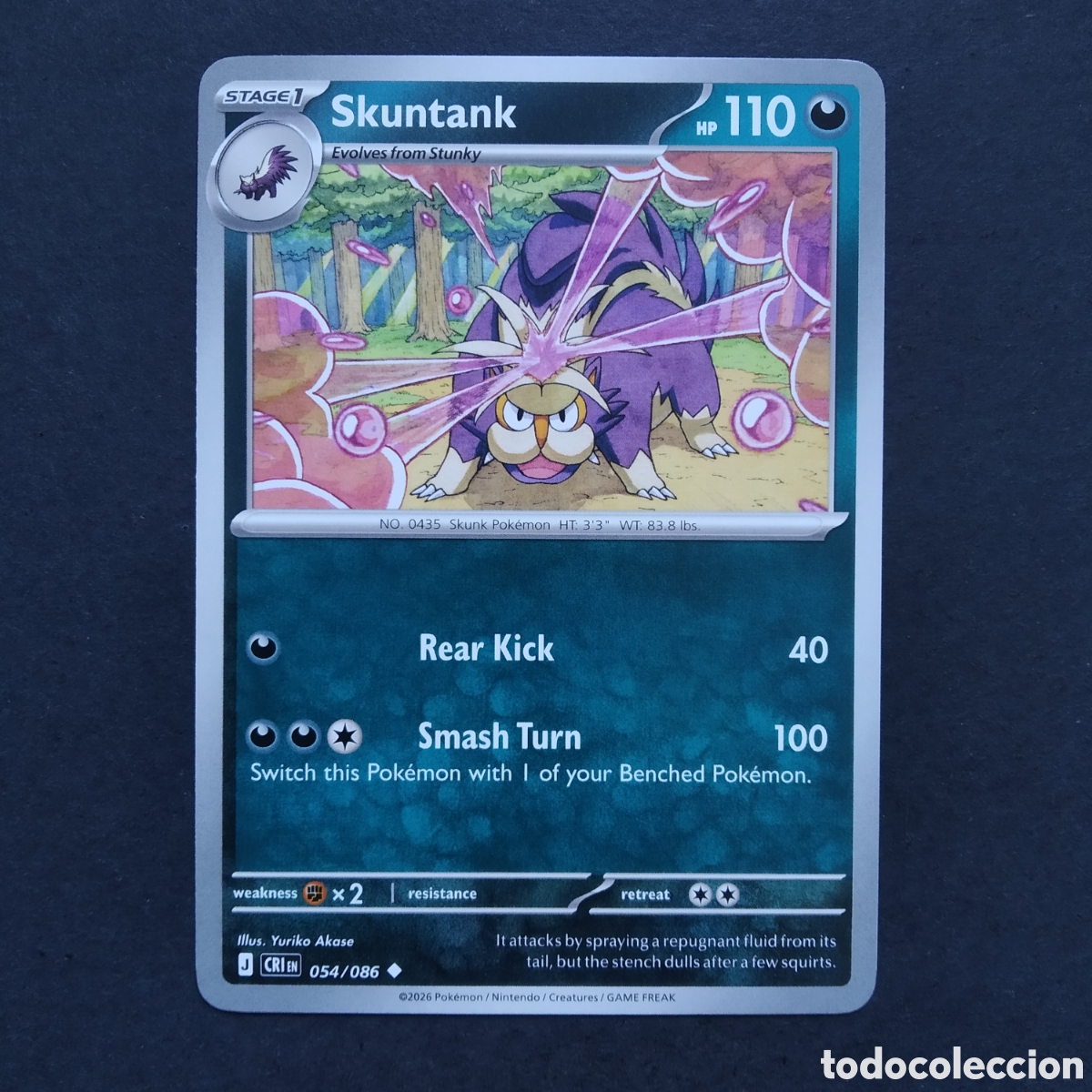 Trading cards: CARTA TCG - N&ordm; 054 - SKUNTANK - CHAOS RISING - POK&Eacute;MON - EN INGL&Eacute;S