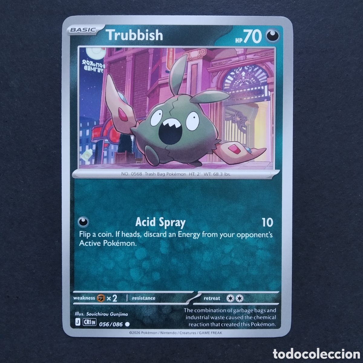 Trading cards: CARTA TCG - N&ordm; 056 - TRUBBISH - CHAOS RISING - POK&Eacute;MON - EN INGL&Eacute;S