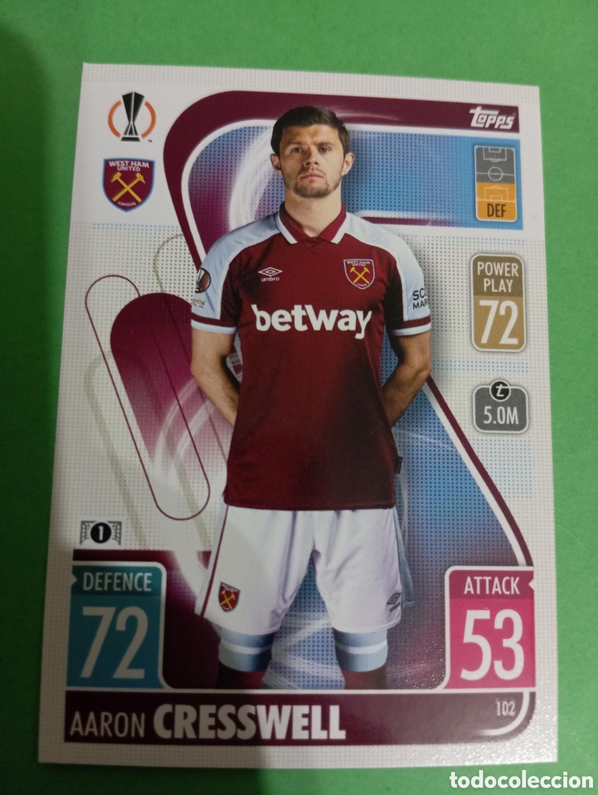 Trading cards: Cresswell West Ham United n&deg;102 / TOPPS MATCH ATTAX 2021/2022